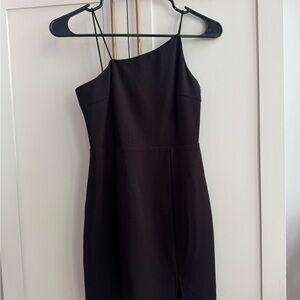 Chic One-Shoulder Black Dress